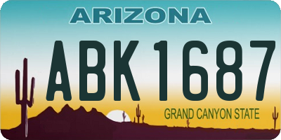 AZ license plate ABK1687