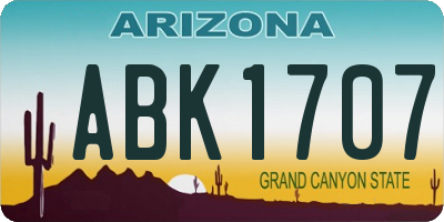 AZ license plate ABK1707