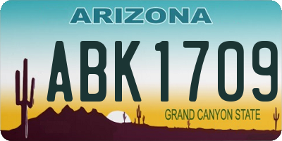 AZ license plate ABK1709