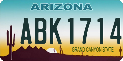 AZ license plate ABK1714