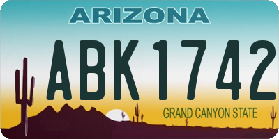 AZ license plate ABK1742