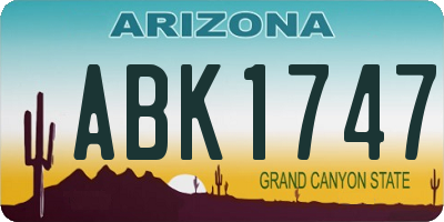 AZ license plate ABK1747