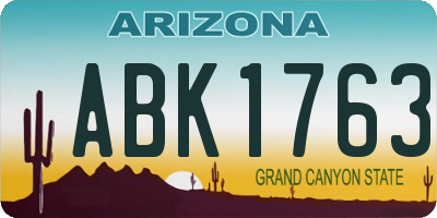 AZ license plate ABK1763