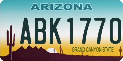 AZ license plate ABK1770