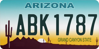 AZ license plate ABK1787