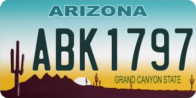 AZ license plate ABK1797