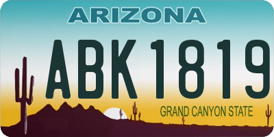 AZ license plate ABK1819