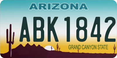 AZ license plate ABK1842
