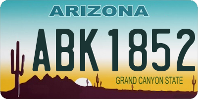 AZ license plate ABK1852
