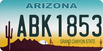 AZ license plate ABK1853
