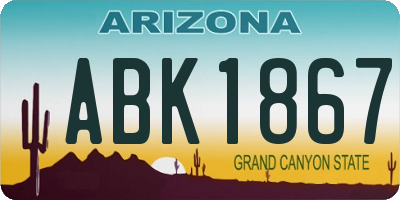 AZ license plate ABK1867