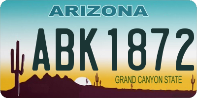 AZ license plate ABK1872