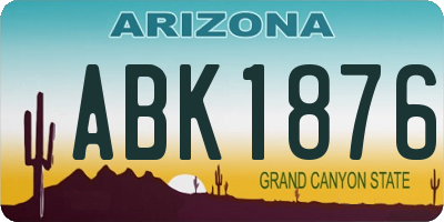 AZ license plate ABK1876