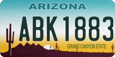 AZ license plate ABK1883