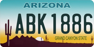 AZ license plate ABK1886