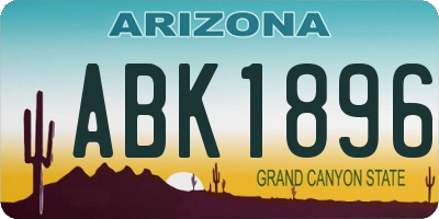 AZ license plate ABK1896