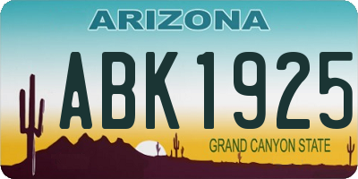 AZ license plate ABK1925