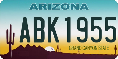 AZ license plate ABK1955