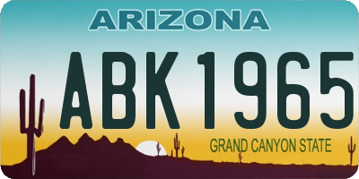 AZ license plate ABK1965