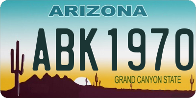 AZ license plate ABK1970