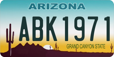 AZ license plate ABK1971