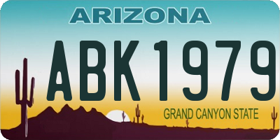 AZ license plate ABK1979