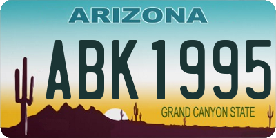 AZ license plate ABK1995