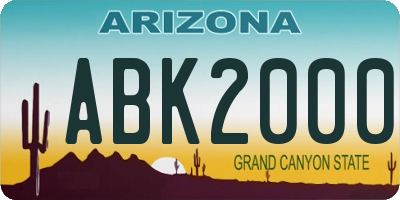 AZ license plate ABK2000