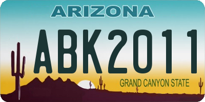 AZ license plate ABK2011