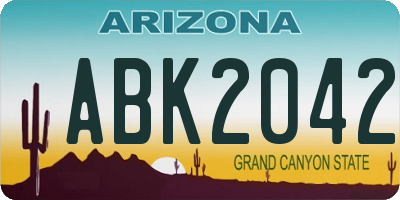 AZ license plate ABK2042