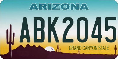 AZ license plate ABK2045