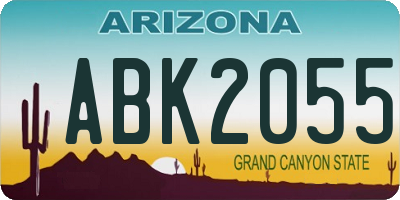 AZ license plate ABK2055