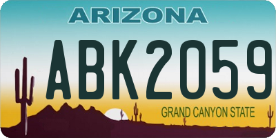 AZ license plate ABK2059
