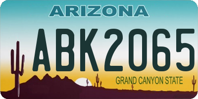 AZ license plate ABK2065