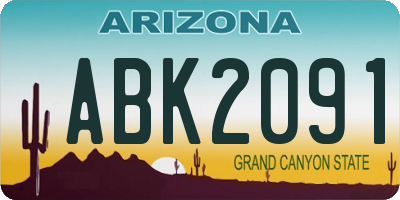 AZ license plate ABK2091