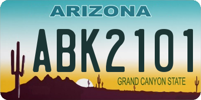 AZ license plate ABK2101