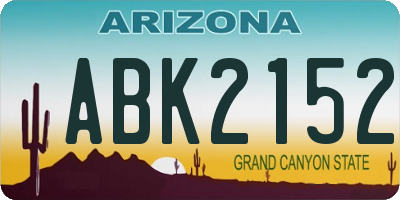 AZ license plate ABK2152