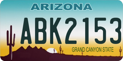 AZ license plate ABK2153