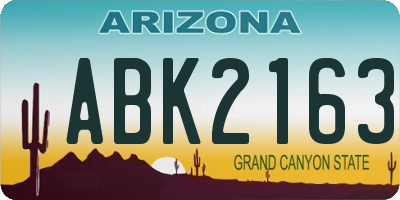 AZ license plate ABK2163