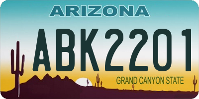AZ license plate ABK2201
