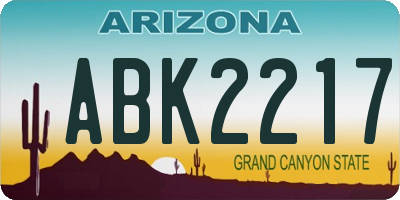 AZ license plate ABK2217