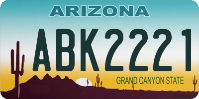 AZ license plate ABK2221