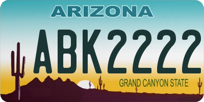AZ license plate ABK2222