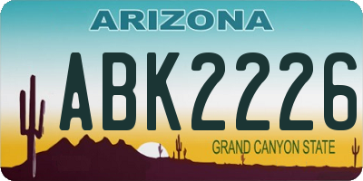 AZ license plate ABK2226
