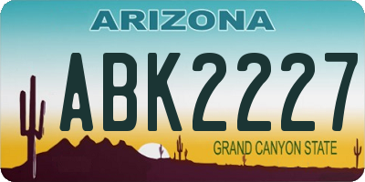 AZ license plate ABK2227