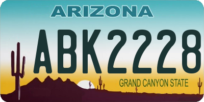 AZ license plate ABK2228