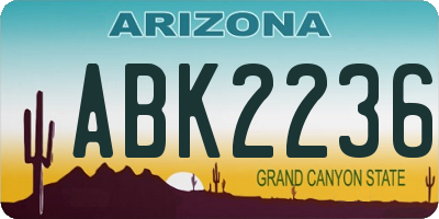 AZ license plate ABK2236