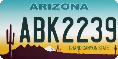 AZ license plate ABK2239