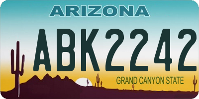 AZ license plate ABK2242