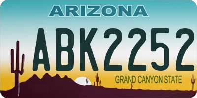 AZ license plate ABK2252